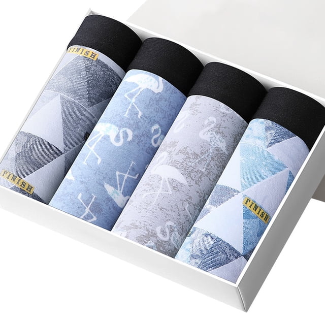 4 Uds. Bragas para hombre, pantalones cortos sexis, ropa interior de algodón, bóxers transpirables para hombre, calzoncillos de marca sólidos Tan Jianjun unisex