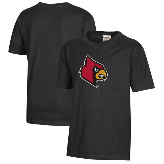 Youth  Black Louisville Cardinals Logo Comfort Wash T-Shirt