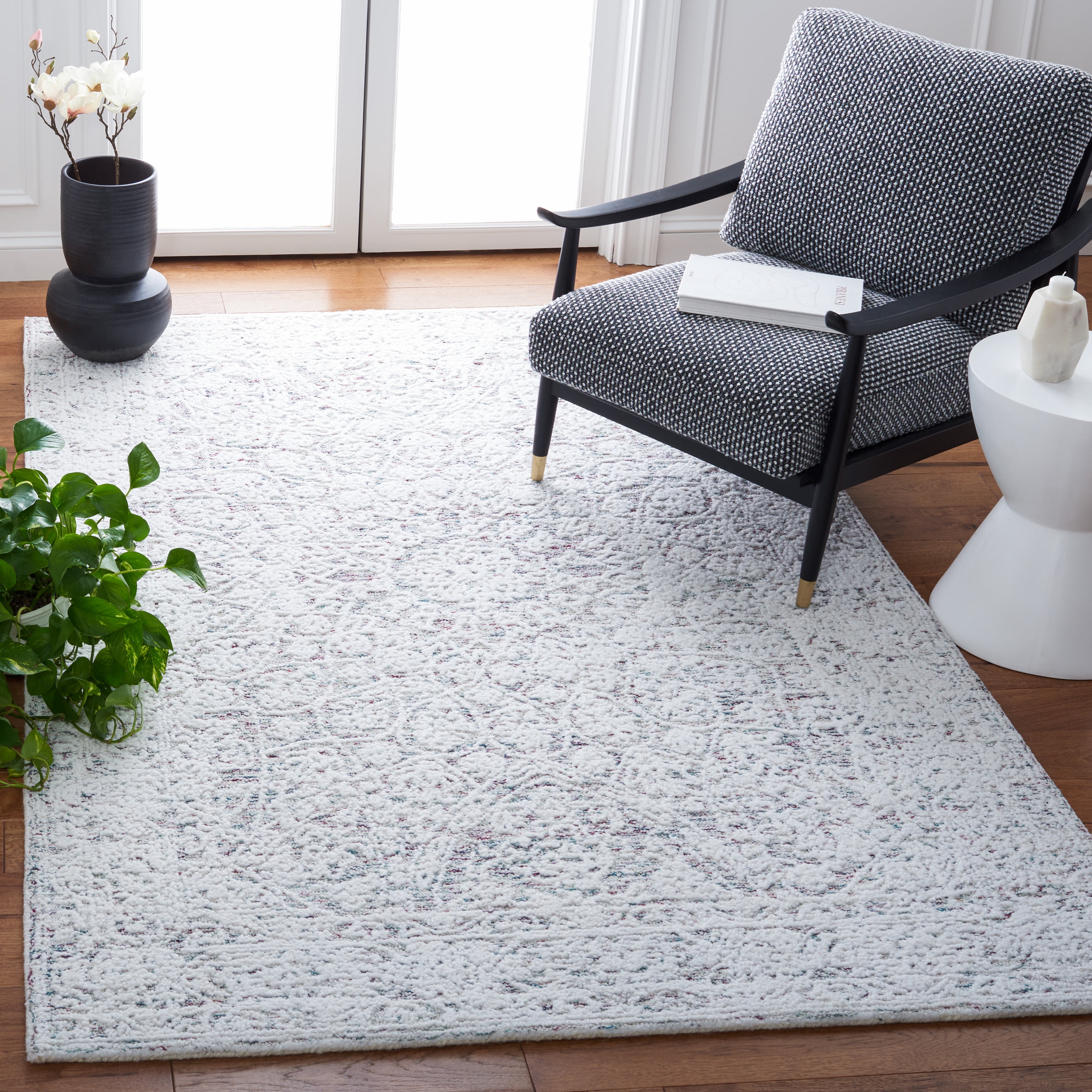 SAFAVIEH Metro Layton Medallion Area Rug, Ivory/Red, 6' x 6' Square