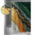 thumbnail image 4 of Teal Orange Marble Waterproof Fabric Shower Curtain, Modern Ink Painting Abstract Shower Curtain for Bathroom Curtains Bathtubs Hotel Washable Shower Curtains with 12 Hooks Small 36x72in, 4 of 6