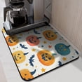 thumbnail image 2 of Dish Drying Mat Halloween Spooky Trick or Treat Pumpkin Coffee Bar Mat Absorbent Heat Resistant 18x24 Inch Dish Drying Pad for Kitchen Fast Dry, 2 of 7