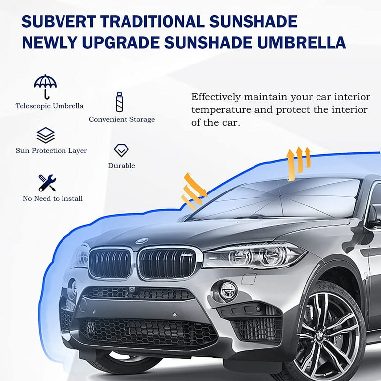 Goodwill Umbrella Sunshade for Car Blocks UV Rays Sun Visor Protector  Sunshade for Interior Protection, Foldable Car Shade Front Windshield, Fits  Most