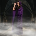 thumbnail image 5 of UNDERWRAPS Hooded Vampire Velvet Bat Embossed Cape Black - Halloween Costume Capes for Adults (Purple Vampire Cloak), 5 of 7