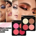 thumbnail image 4 of Beauty Blush Small Light Bulb Light And Shadow Four Color Plate Multi Functional Makeup Plate Repairing Powder Highlight Shadow Velvet Texture Breathable Natural Rouge Powder, Blush for Women, 4 of 9