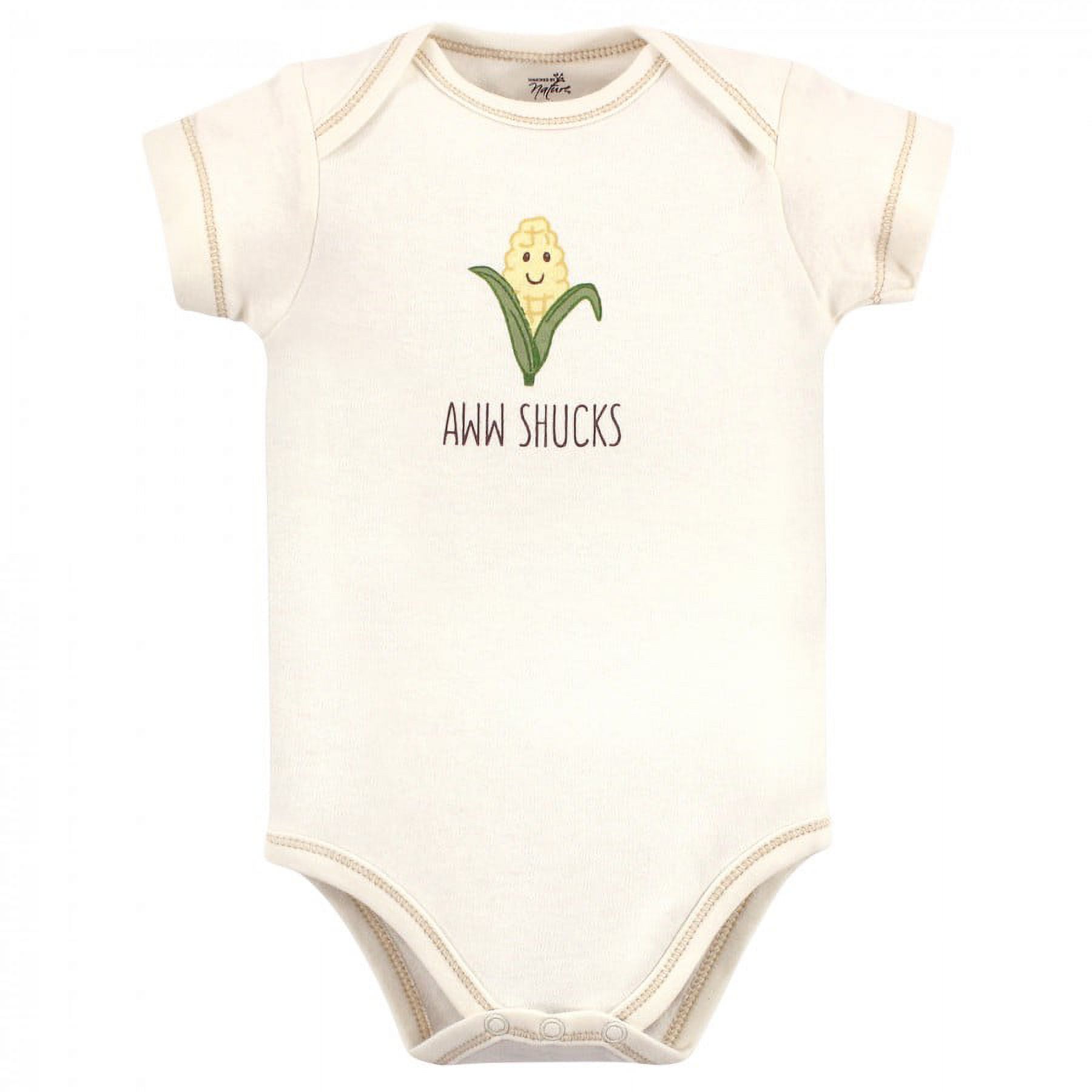 Touched by Nature Organic Cotton Bodysuits 5pk, Corn, 9-12 Months