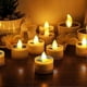 thumbnail image 2 of 18 velas solares tipo té, sin llama, para exteriores, LED, impermeables, recargables (1,5 x 1,4 pulgadas), 2 of 4