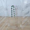 thumbnail image 5 of Soporte de plástico transparente para exhibición de aretes, 4 puertas, 240 orificios, soporte para guardar aretes, pulseras, collares, 11,8 x 8 x 28,5 cm, 5 of 5