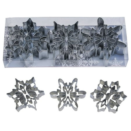 Snowflake Cookie Cutter - R&M International 1920 Snowflake Cookie Cutters with Interior Cut-Outs, 3