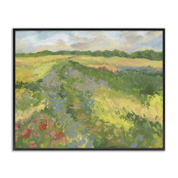 Stupell Industries Windswept Flower Meadow Black Framed Giclee Art, design by Victoria Barnes
