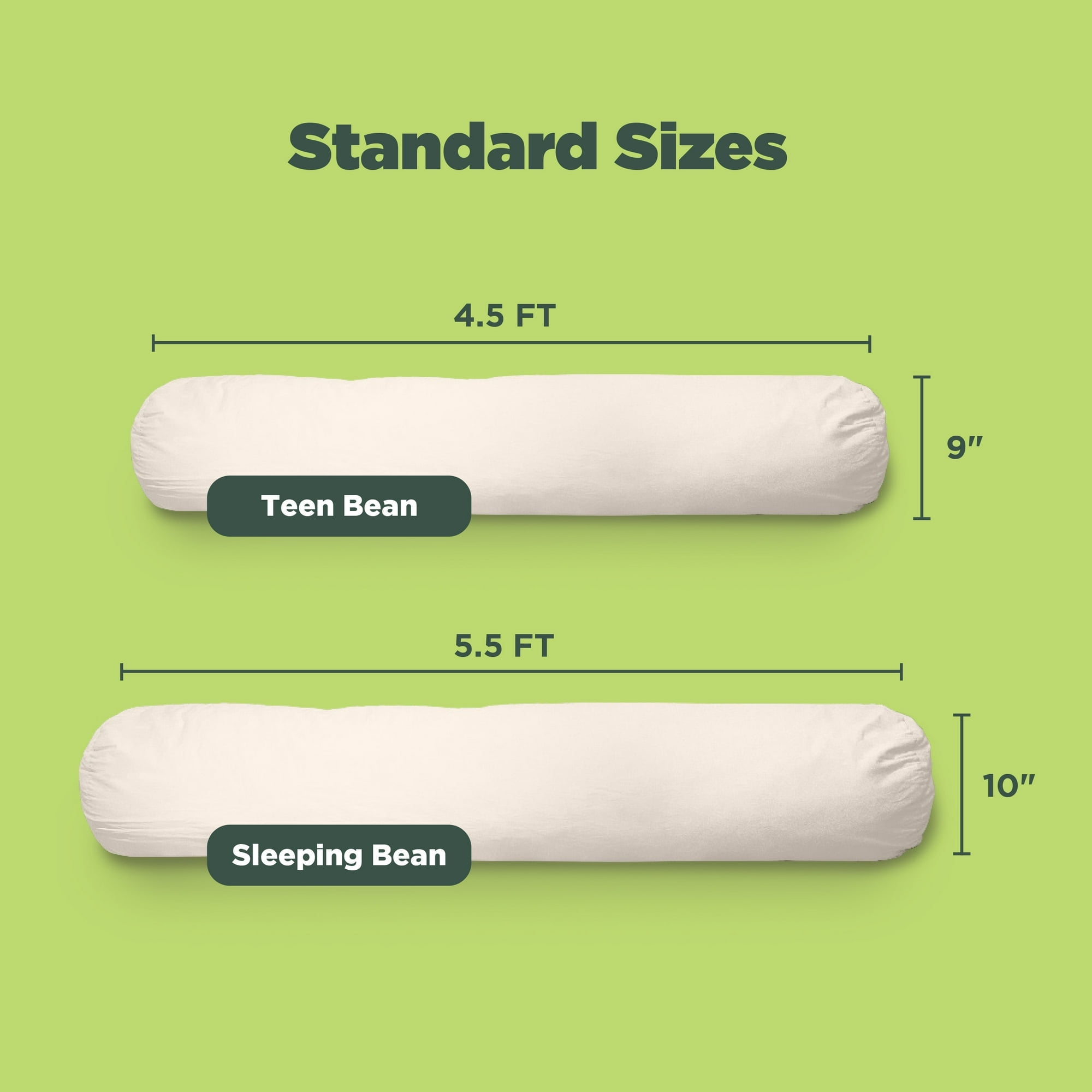 Body Pillow 66x10” – Hypoallergenic Long Pillow for Full Body Support - Comfortable Sleeping Bean with Polyester Fill