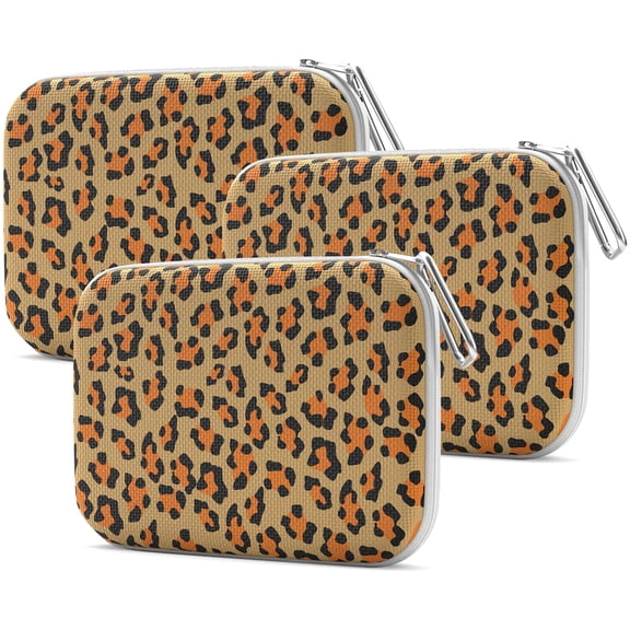 OPTIPAK Slim Multipurpose Purse Pouch – Neoprene Makeup Bag with Zipper Pouch & Carabiner Keychain – Portable Travel Cosmetic Bag, Women’s Travel Makeup Tote (Pack of 3)