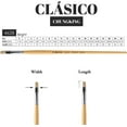 thumbnail image 3 of Escoda Clasico Chungking White Bristle Brush - Bright, Long Handle, Size 0, 3 of 5