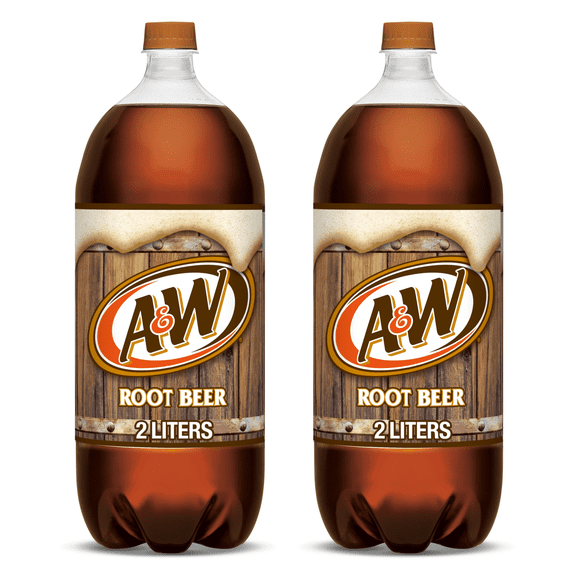 A&W Root Beer Soda Pop, 2 Liter Bottle (Pack of 2)