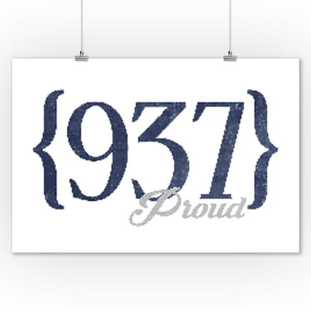 Patio Rooms Cincinnati Ohio Cincinnati, Ohio - 937 Area Code (Blue) - Lantern Press Artwork (9x12 Art Print, Wall Decor Travel Poster) ()