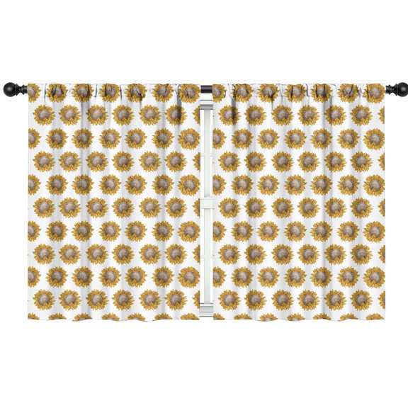 Blackout Kids Curtains,White Sunflower Childrens Insulated Curtains Set Of 2,Bedroom Essentials,Toddler Room Decor 42x54in(106x137cm)