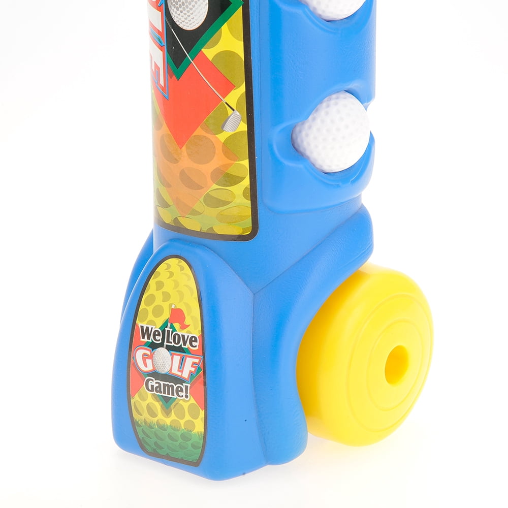 McMulligan's Deluxe Kid's Happy Golfer Toy Golf Set With 3 Golf Balls, 3 Types of Clubs, & 2 Practice Holes - Blue