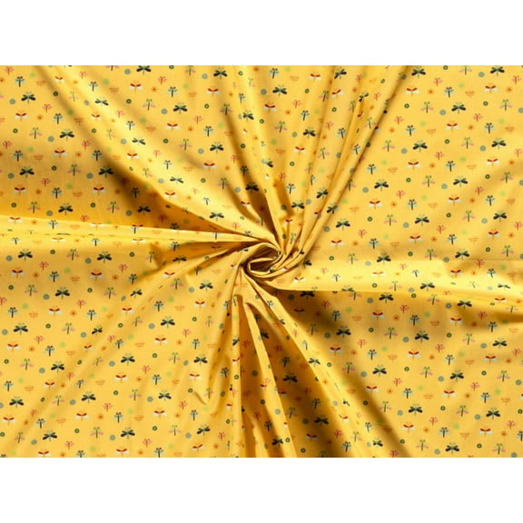 Minerva 100% Cotton Poplin Fabric Yellow - per yard