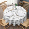 thumbnail image 3 of Cute Halloween Ghosts Pattern Round Tablecloth 60"x60",Wrinkle Wipeable Table Cloth for Kitchen Dining Room Picnic Patio Party, 3 of 6