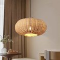 thumbnail image 2 of Injak Plug in Cord Bamboo Pendant Light for Kitchen Island, Modern Rattan Ceiling Hanging Wicker Lamp, Basket Chandelier Wall Light Fixture for Living Room Dining Room Restaurant (Pumpkin Lampshape), 2 of 7