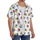 thumbnail image 2 of Balery French Bulldog With Coffee Cup Camisa Casual de Manga Corta con Botones para Hombre, Texturizada, Estilo Cubano, para Playa, Verano-Small, 2 of 5