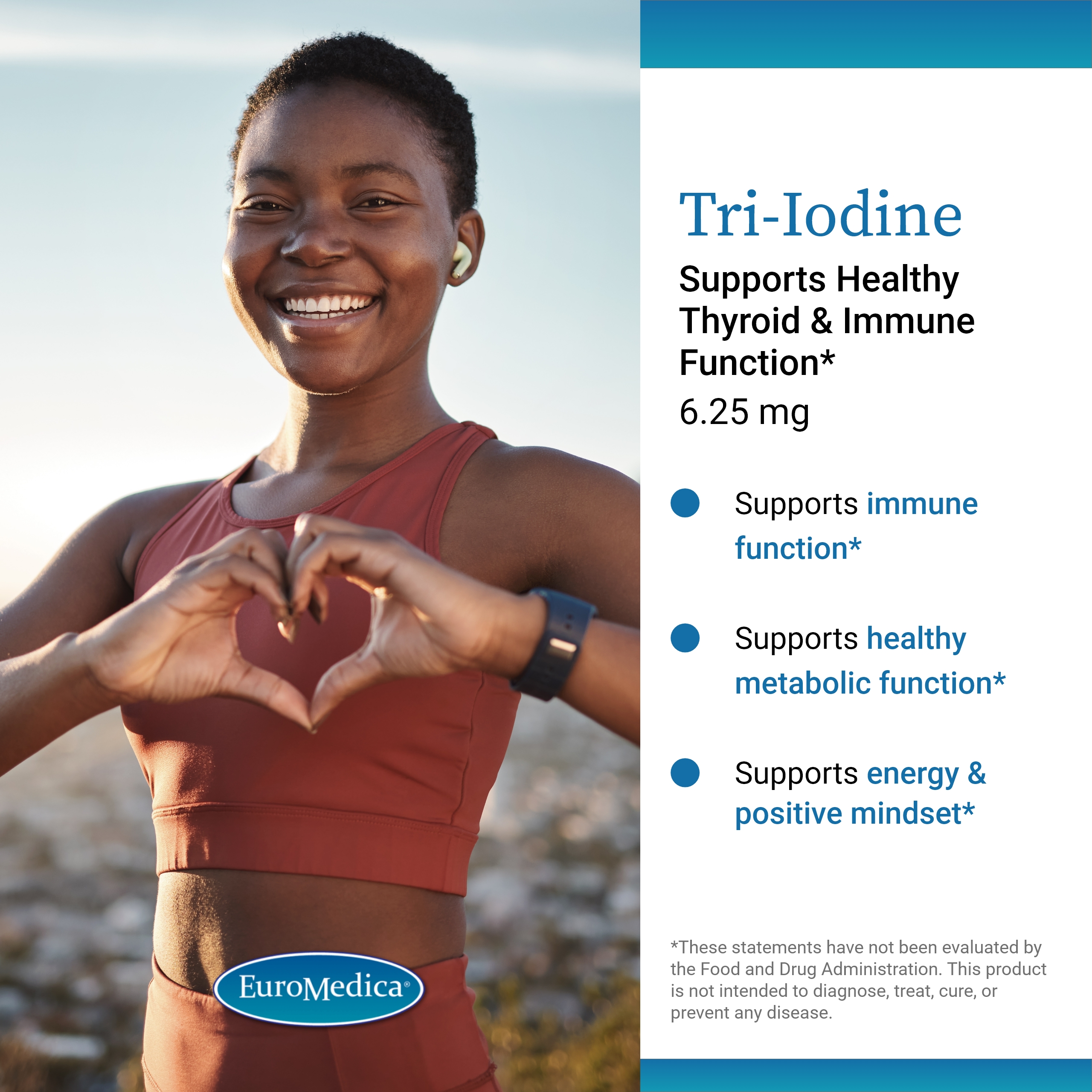 EuroMedica Tri-Iodine - 6.25mg, 90 Capsules