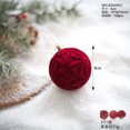 thumbnail image 3 of 6 piezas de 8 cm de bolas de Navidad flocadas, adornos de árbol de Navidad rojo y verde, decoración de fiesta, esferas navideñas colgantes, novedad de 2024, 3 of 5