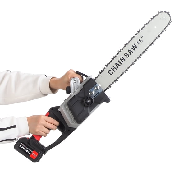 solautey 16-Inch Electric Chainsaw Cordless, Battery Powered Chainsaw with Brushless Motor, Automatic Chain Refueling for Wood Cutting And Tree Trimming, 2 Battery and Charger
