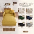 thumbnail image 6 of Muumblus Oversized Lounge Chair with Ottoman, Plush Cloud Accent Armchair for Living Room, Bedroom, Yellow Chenille, 6 of 9
