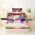 thumbnail image 4 of Castle Fairy Orange Basketball Print Twin Sheets 3pcs, Sport Theme Graffiti Splash Bedding,1 Fitted Sheet, 1 Flat Sheet and 1 Pillowcase, 4 of 6