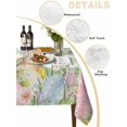thumbnail image 5 of Easter Rectangle Tablecloth, Spring Bunny Colorful Eggs Floral Leaves Grey Plaid Waterproof & StainResistant Tablecloth, Washable Oil-proof Table Cover for Dining/Party/Wedding/Buffet 52x70 In, 5 of 9