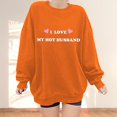 thumbnail image 3 of Gibobby Sudadera con forro polar Mujer Moda de mujer Ocio Palabras de amor Impresión de amor Cuello redondo Manga larga Top suelto Suéter sin sombrero 7 (Anaranjado, L), 3 of 4