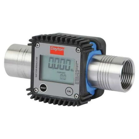 Dayton Flowmeter,Digital,1"FNPT,5.35 cps,LCD 32ZN69