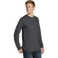 thumbnail image 4 of Port & Company PC099LS Mens Pigment-Dyed Long Sleeve Tees, Coal - Small, 4 of 6