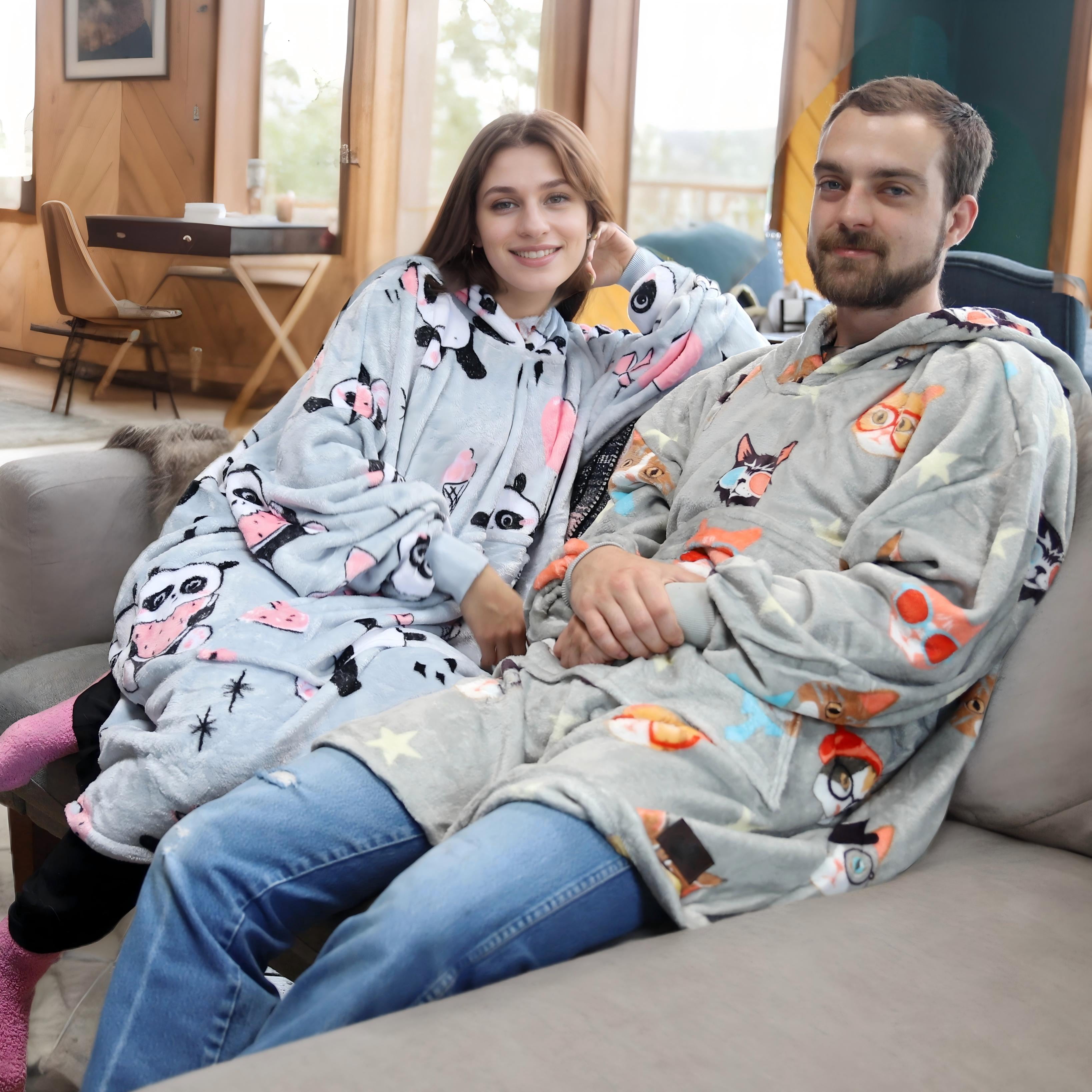 Catalonia Oversized Blanket Hoodie Sweatshirt, Wearable Fleece Pullover for Adult Men Women Teenagers Kids Wife Girlfriend