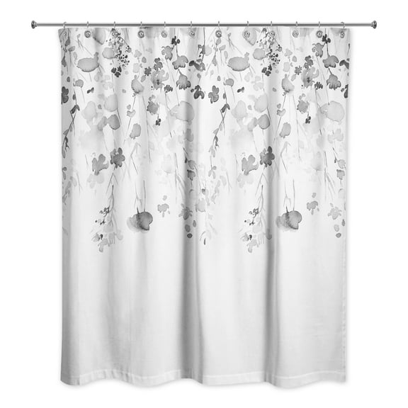 Creative Products Black Falling Branches 71x74 Shower Curtain