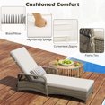 thumbnail image 4 of Gymax Chaise Longue de Patio Extérieure Réglable à 6 Positions avec Dossier, Coussin et Oreiller, 4 of 7