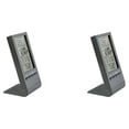 thumbnail image 2 of Yuarrent Termómetro digital LCD Independiente Medidor de humedad Sensor Calendario Hora Dormitorio Despertador Interior Hogar Negro Negro -50℃~70℃ 2Conjunto, 2 of 6
