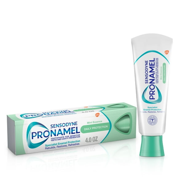 Sensodyne Pronamel Daily Protection Enamel Toothpaste for Sensitive Teeth and Cavity Protection, Mint Essence, 4 oz