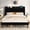 Black velvet, variant on Frostbloom Full Size Bed Frame with USB & Type-C Charging Station and Velvet Wingback Headboard, White