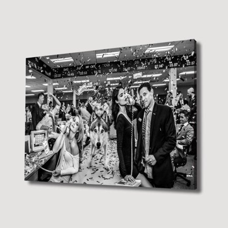 Wolf of Wall Street Wall Art, Black White Finance Party Poster, Stock Market Money Artwork, Modern Office Business Decor, Size 8x12 UNFFRAMED F03.1.8l1313