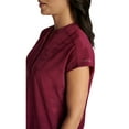 thumbnail image 3 of Healing Hands Scrub Top for Women Modern Fit Tee with 2 Pockets, Moisture Wicking, 360° Stretch and Quick Dry Fabric Plus Size 2352, 3XL, Wine, 3 of 7