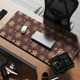 thumbnail image 2 of Long Mouse Pads for Desk,Brown Christmas Snowflake Pattern Desk Mats on Top Of Desks, Desk Mouse Pad Extra Large with 3mm Non-Slip Base and Stitched Edge for Gaming,Office,Work,Home 35.4x15.7in, 2 of 5