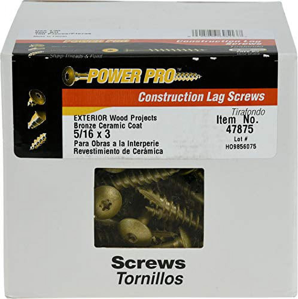 Hillman Fasteners 253555 0.31 x 3 in. Construction Lag Screws - Pack of 150