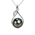thumbnail image 1 of Collar NONNYL con perla negra tahitiana, 9-10 mm, chapado en oro de 18 quilates, 1 of 8