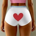 thumbnail image 2 of AWZXDE Valentine's Day Floral Print Underwear Soft Stretch Bikini Panties Breathable Mid Rise Seamless Panties 2026 White, 2 of 4