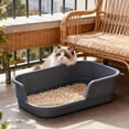 thumbnail image 6 of Low Entry Litter Box for Senior Cats & Kittens - High Sided, Anti-Splash Corner Tray for Small/Medium Pets, Easy Clean Open Top Design, Grey(DSF), 6 of 6