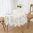 thumbnail image 2 of Floral Tablecloth 60x60 Inch Round, Flower Decoration Table Cloth for Spring Summer, Waterproof Fabric Wrinkle Free Table Cover for Kitchen, Dining Room, Party, Picnic, Camping, Yellow, 2 of 6