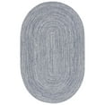 thumbnail image 3 of SAFAVIEH Braided Gino Distressed Machine Washable Reversible Area Rug, Dark Blue/Ivory, 4' x 6' Oval, 3 of 5