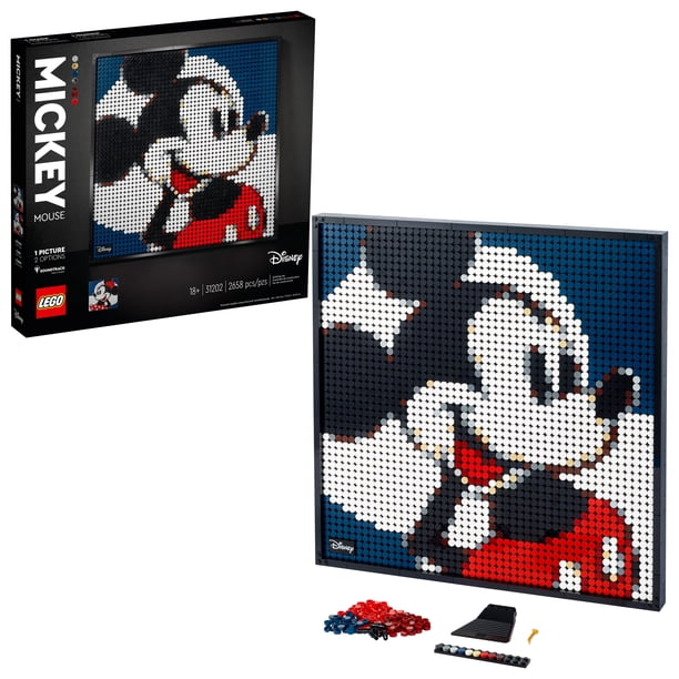 Lego Art Disney S Mickey Mouse 312 Wall Decor Set For Adults Who Love Crafts 2 658 Pieces Walmart Com