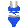 thumbnail image 2 of Bigersell Womens Tankinis Sets with Boy Shorts, Striped Print Two Piece Swimsuits, Soft Cut Padded Tankinis Bathing Suits Swimwear 2 Piece Bikini Sets Blue L, 2 of 5
